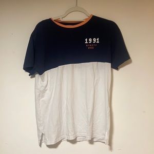 Zara size 11-12 navy white with nada blue and orange